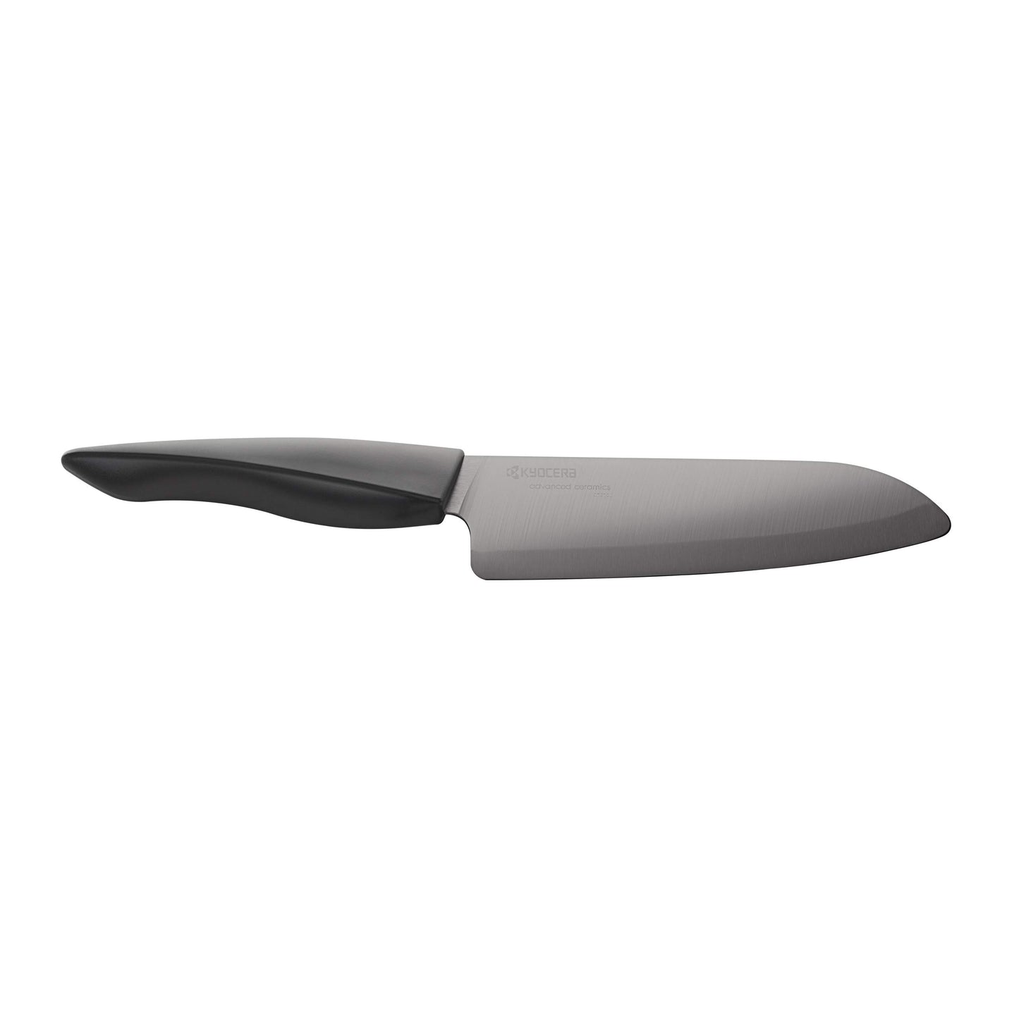 Kyocera Innovation Series Ceramic 6" Chef's Santoku Knife with Soft Touch Ergonomic Handle, Black Blade, Black Handle