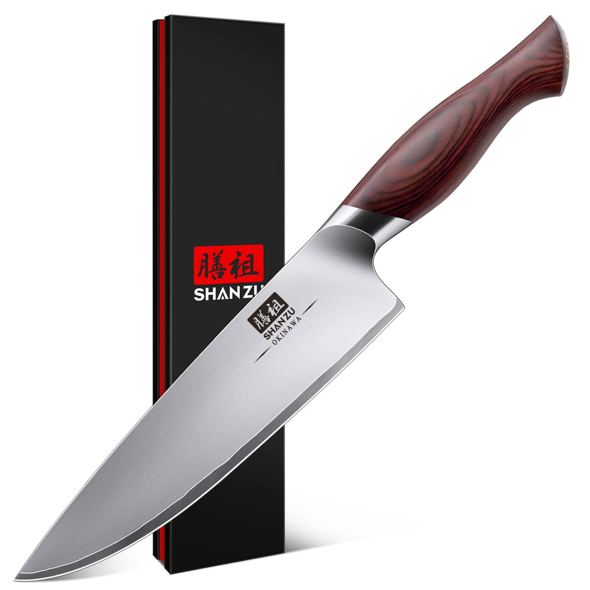 7 In Chef Knife,SHAN ZU 10Cr15Mov High Carbon Stainless Steel Santoku Knife