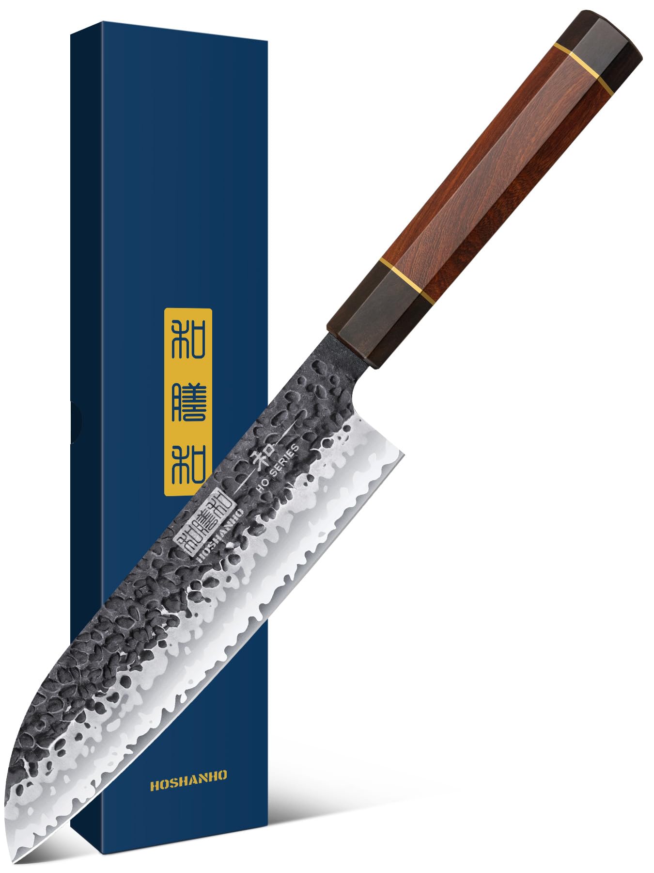 HOSHANHO 7" Santoku Knife, Japanese High Carbon Steel Kitchen Chef Knife