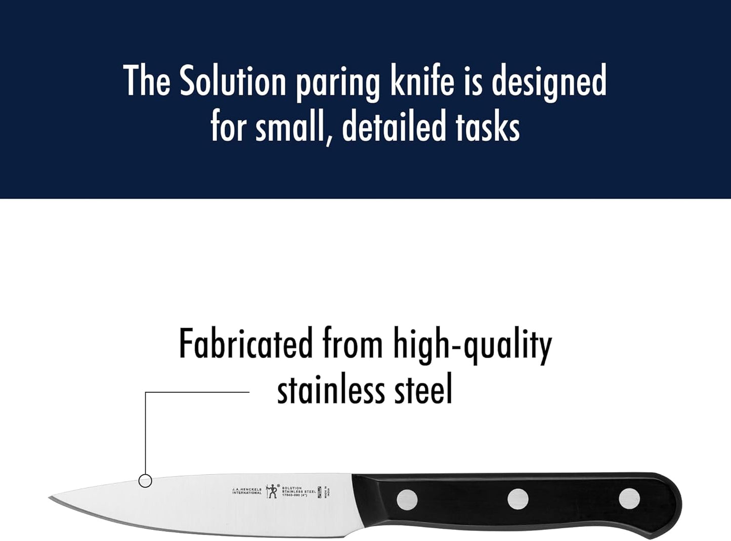 Henckels Solution 4-Inch Paring Knife, Razor-Sharp, German Engineered