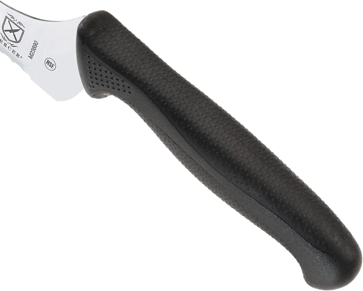 Mercer Culinary M23890 Millennia Black Handle, 9-Inch Offset Wavy Edge, Bread Knife