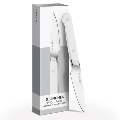 Misen 3.5‑Inch Paring Knife 2.0 - AICHI ACUTO440 High‑Carbon Stainless Steel, Rust‑Proof Blade - Ergonomic Spine, Precision Peeling, Trimming, and Slicing - Lightweight & Versatile - Black