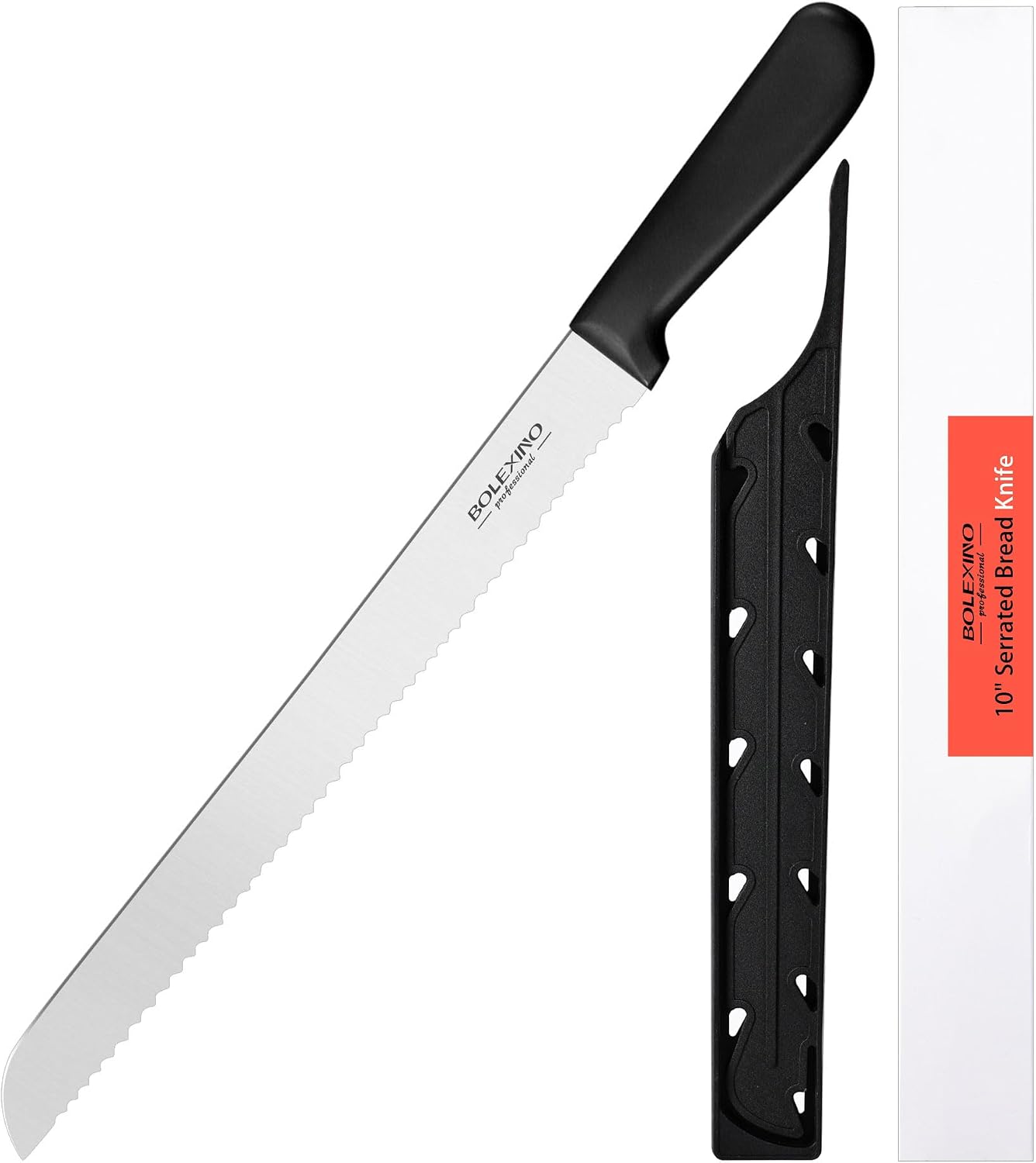10 Inch Bread Knife Serrated for Homemade Bread Slicing W/Sheath
