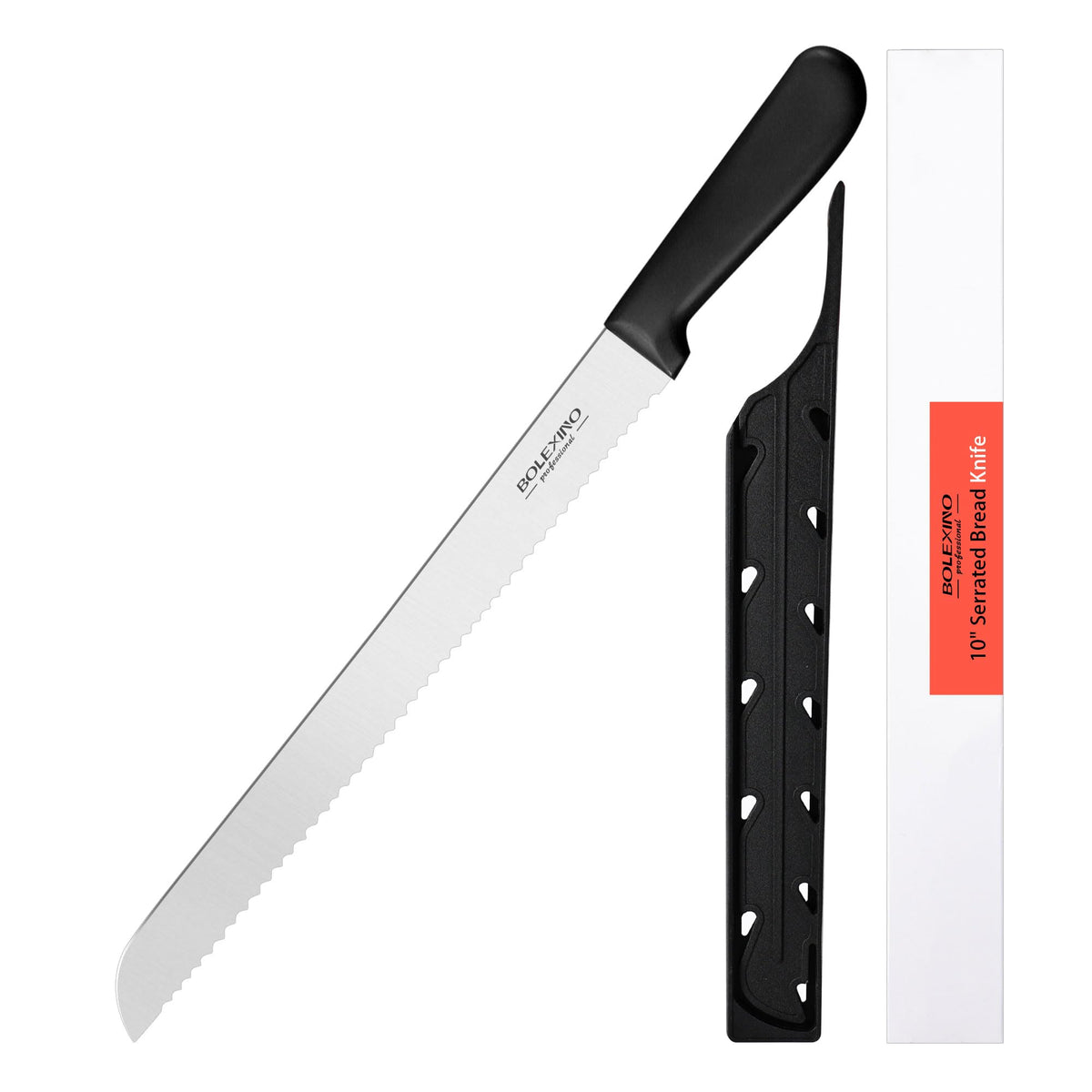 10 Inch Bread Knife Serrated for Homemade Bread Slicing W/Sheath