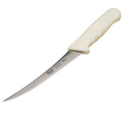 Winco 6" White Plastic Boning Knife with Handle