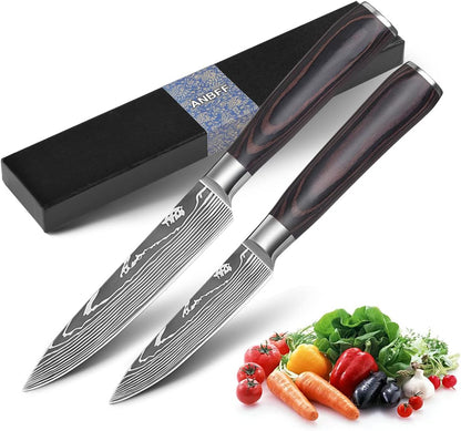Paring Knife Set, 3.5'' Fruit and 5'' Utility Knife ﻿