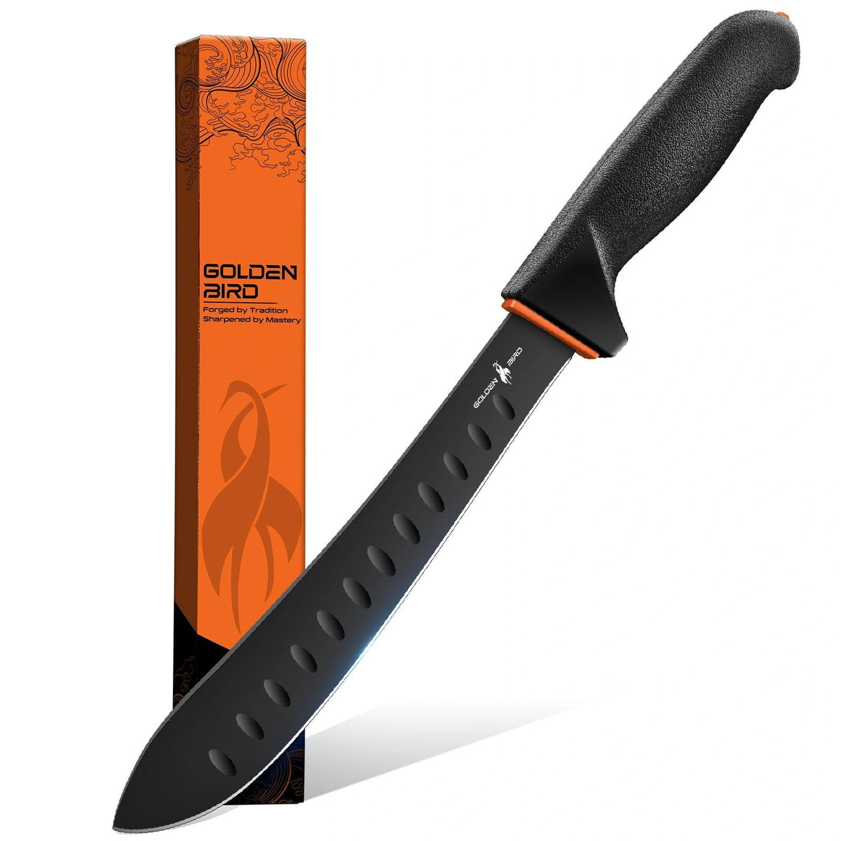 Golden Bird 6 Inch Curved Boning Knife for Meat Cutting with Non‑Slip Grip