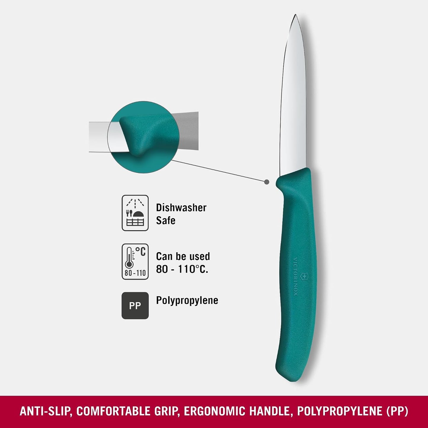 Victorinox Swiss Classic 3 in Paring Knife, Straight Edge Blade - Green