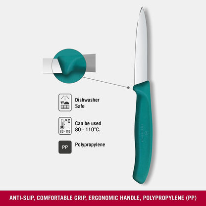 Victorinox Swiss Classic 3 in Paring Knife, Straight Edge Blade - Green