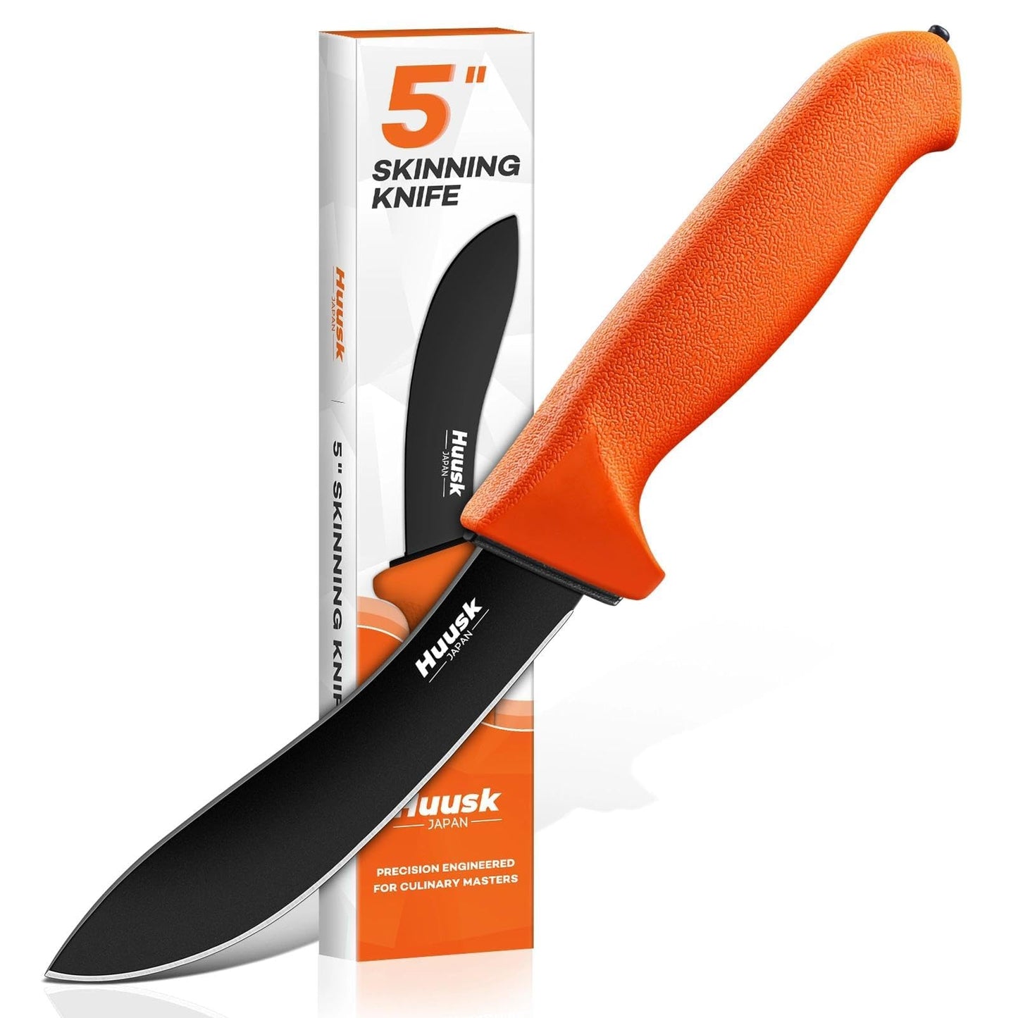 Huusk Curved Boning Knife - 6" Filet Knife for Meat Deboning Non‑Slip Grip
