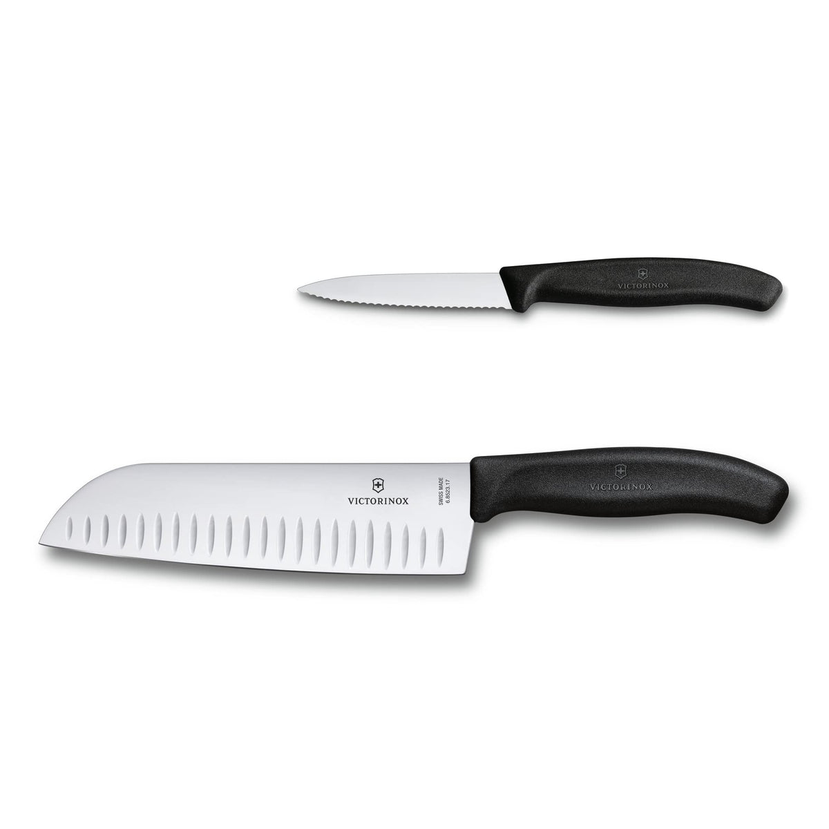 Victorinox Swiss Classic 7 Inch Santoku knife, Granton Blade, Black