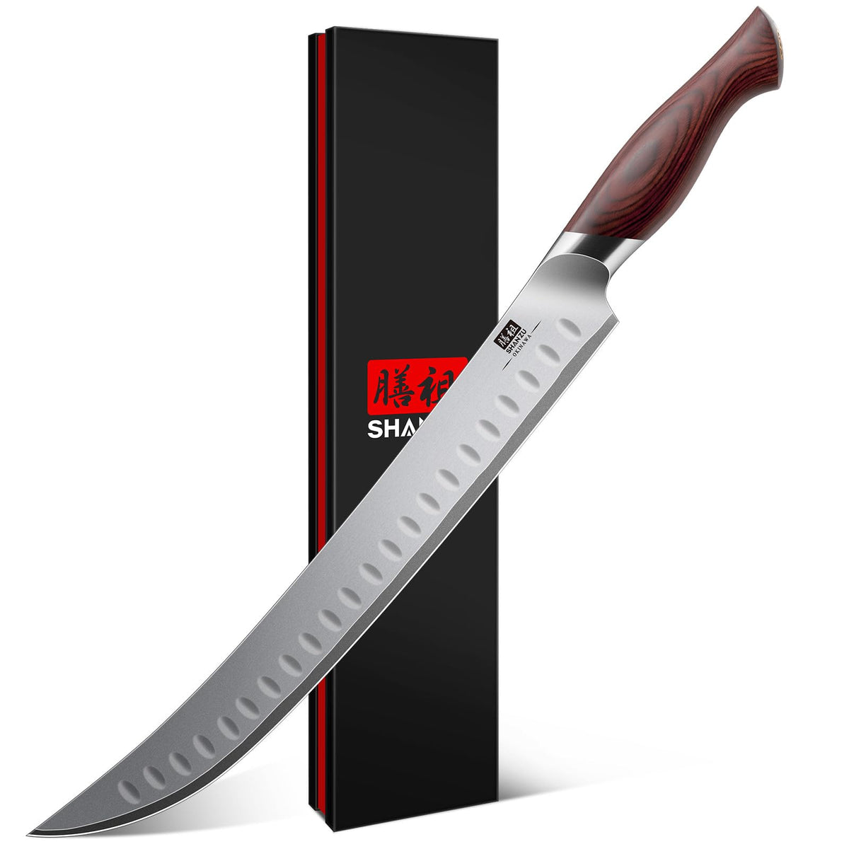 7 In Chef Knife,SHAN ZU 10Cr15Mov High Carbon Stainless Steel Santoku Knife
