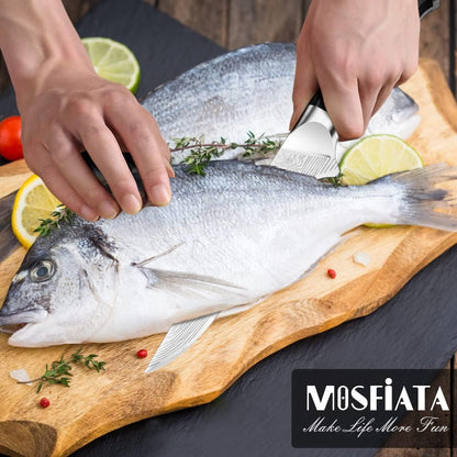 MOSFiATA 6" Boning Knife, Sharp Kitchen Cooking Knife with Finger Guard and Knife Sharpener, German High Carbon Stainless Steel EN1.4116 Chef’s Knife with Micarta Handle and Gift Box