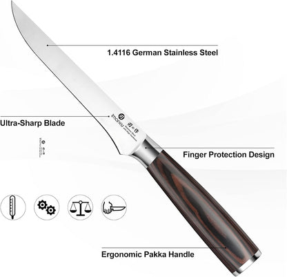 imarku Fillet Knife 6 Inch, German High Carbon Stainless Steel Boning Knife