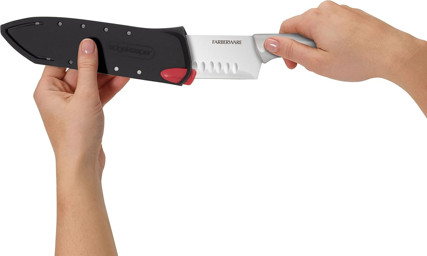 Farberware Edgekeeper Self-Sharpening Santoku Knife, 5-Inch, Stainless