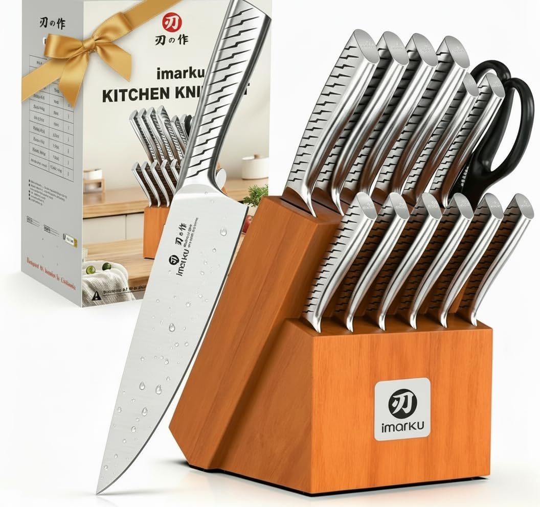 imarku 3 Pieces Knife Set, Japanese High Carbon Stainless Steel Chef Knives