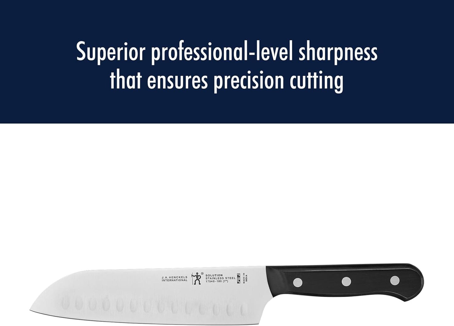 Henckels Solution 2-Pc Santoku Knife Set, Razor-Sharp, German Engineered