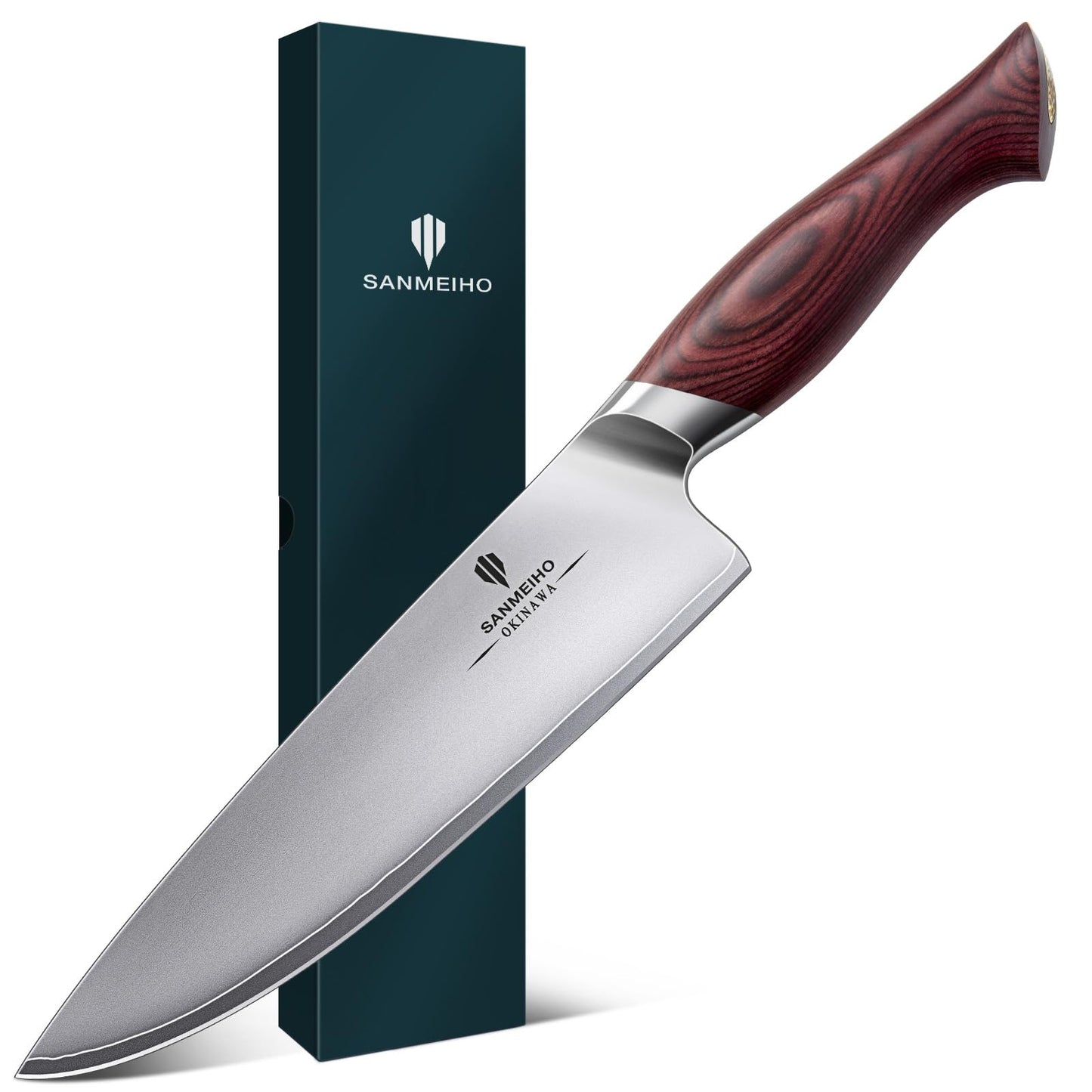 7 Inch Chef Santoku Knife, High Carbon 10Cr15Mov Stainless Steel