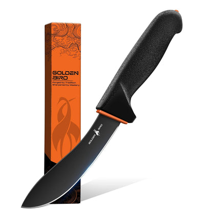 Golden Bird 6 Inch Curved Boning Knife for Meat Cutting with Non‑Slip Grip