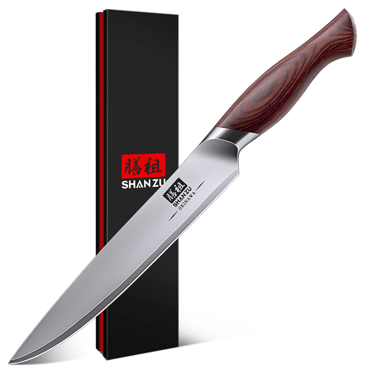 7 In Chef Knife,SHAN ZU 10Cr15Mov High Carbon Stainless Steel Santoku Knife