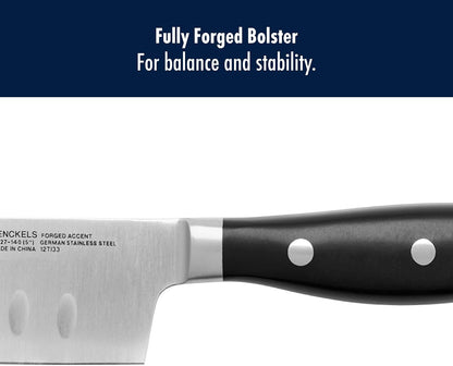 HENCKELS Forged Accent Razor-Sharp 2-pc Knife Set, Santoku Knife 5 Inch, Santoku Knife 7 Inch, German Engineered Informed by 100+ Years of Mastery,Black