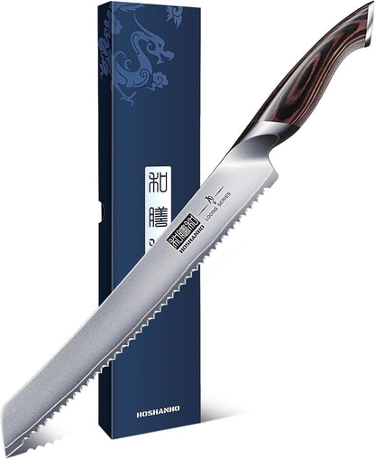 HOSHANHO Bread Knife 10 inch, Ultra Sharp Japanese Serrated Bread Knife