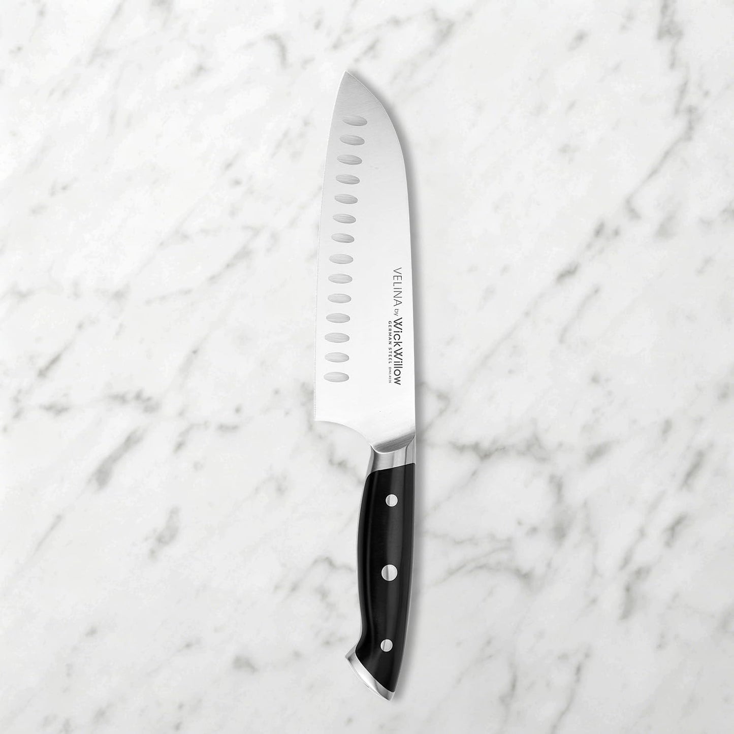 WICKWILLOW 7” Santoku Knife – Sharp Forged German Steel Kitchen Knife