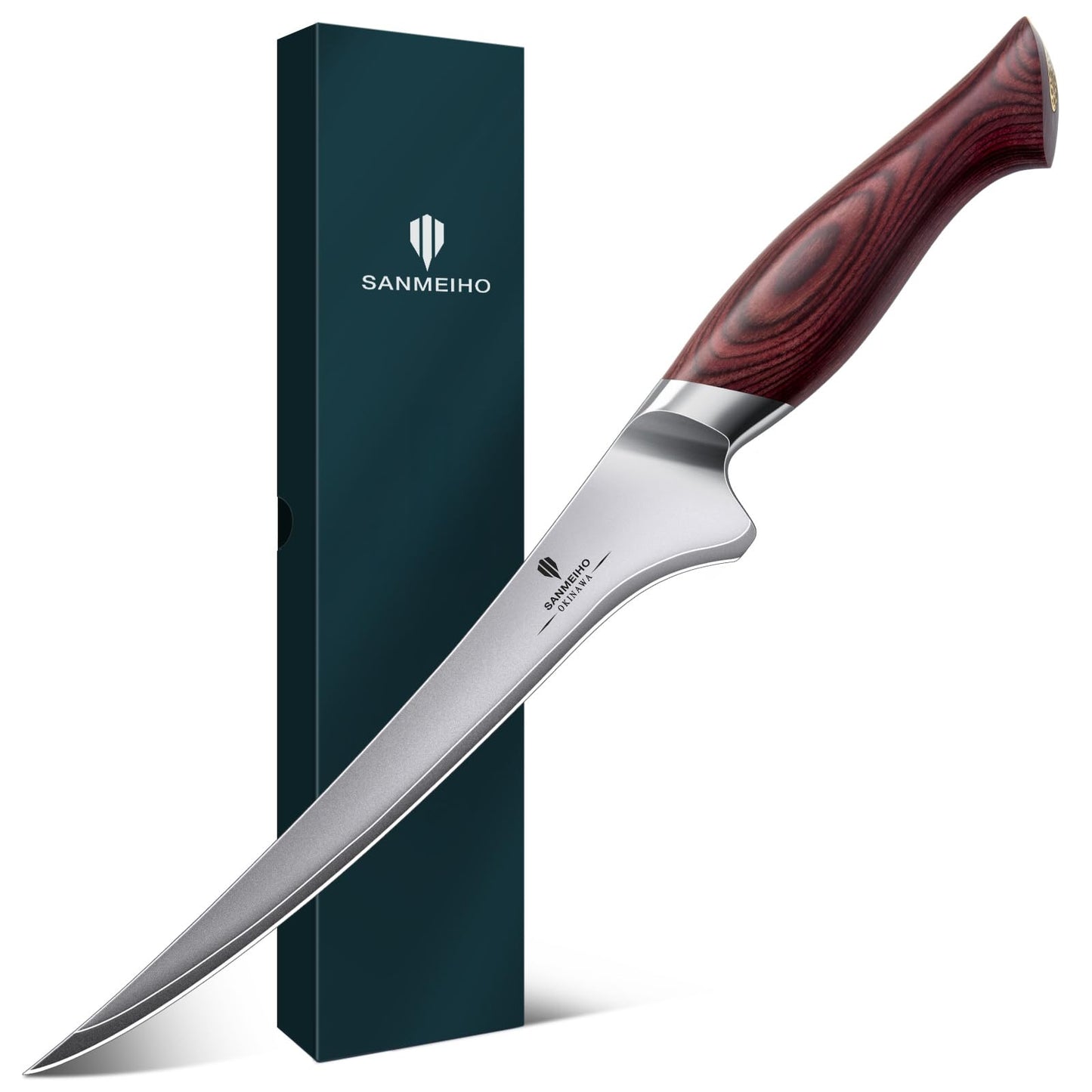 7 Inch Chef Santoku Knife, High Carbon 10Cr15Mov Stainless Steel