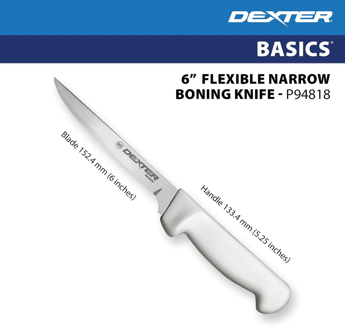 Dexter-Russell P94818 Basics 6" Narrow Flexible Boning Knife, NSF