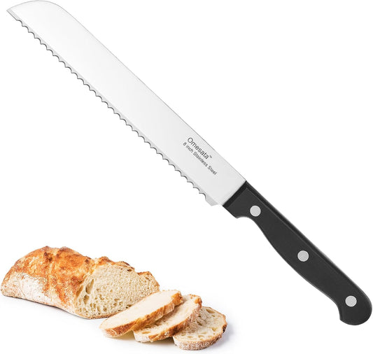 Omesata Bread Knife, Serrated Bread Knives for Homemade Bread Sourdough