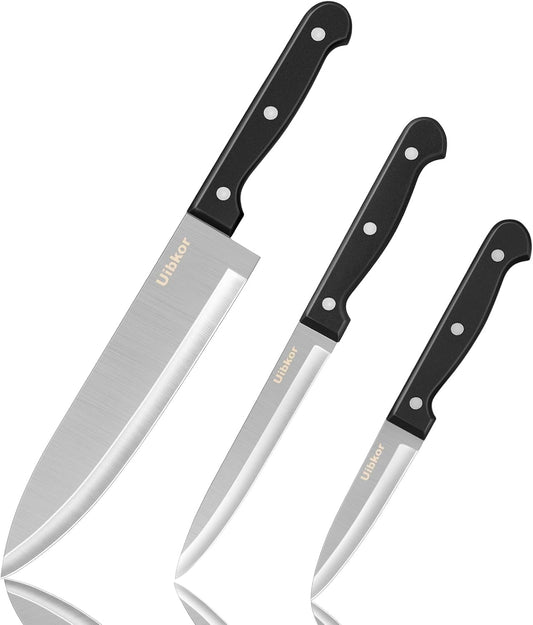 Kitchen Knife, 3-Pcs Knife Set, 8 Inch Chef Knife, 5 Inch Utility Knife