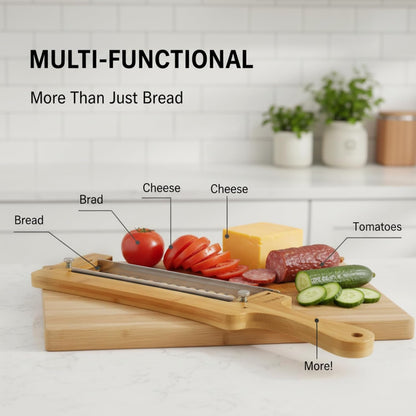 Adjustable Bread Knife for Homemade Bread, Precise Cutting Sourdough Bread, Serrated Blade Stainless, Manual Bow Design with Thickness Guide Sourdough Bread Slicer, Ideal Gift for Baker