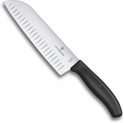 Victorinox Swiss Classic 7 Inch Santoku knife, Granton Blade, Black