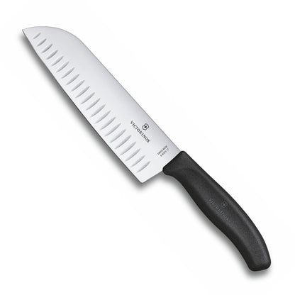 Victorinox Swiss Classic 7 Inch Santoku knife, Granton Blade, Black