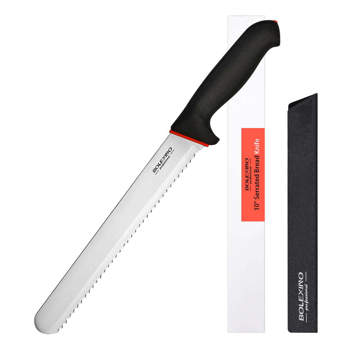 10 Inch Bread Knife Serrated for Homemade Bread Slicing W/Sheath