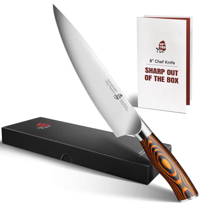 TUO Santoku Knife, 7 inch Japanese Chef Knife for Vegetable Chopping & Meat Dicing, High Carbon German Steel, Ergonomic Handle - Fiery Phoenix Series