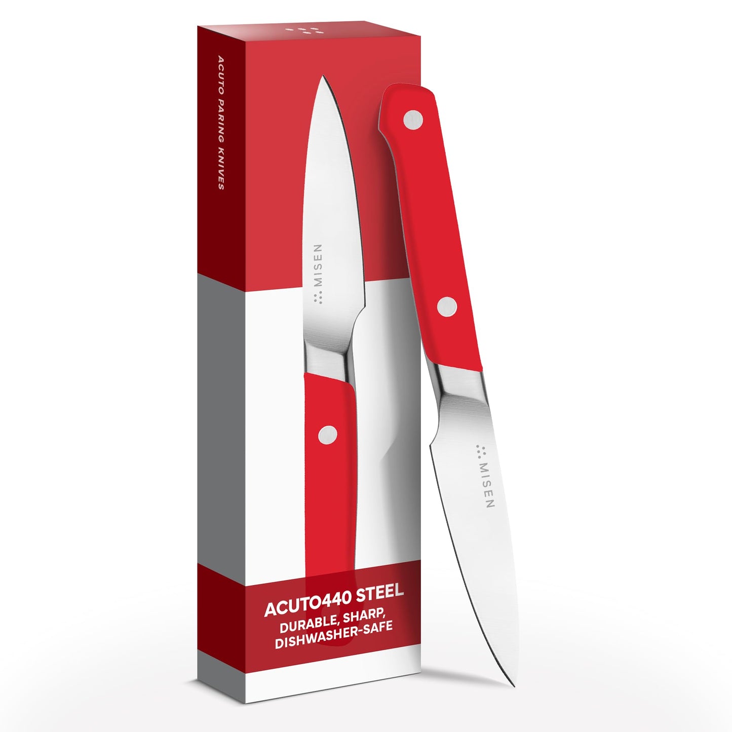 Misen 3.5‑Inch Paring Knife 2.0 - AICHI ACUTO440 High‑Carbon Stainless Steel, Rust‑Proof Blade - Ergonomic Spine, Precision Peeling, Trimming, and Slicing - Lightweight & Versatile - Black