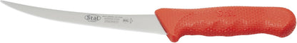 Winco 6" Red Plastic Commercial-Grade Boning Knife