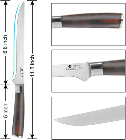 imarku Fillet Knife 6 Inch, German High Carbon Stainless Steel Boning Knife