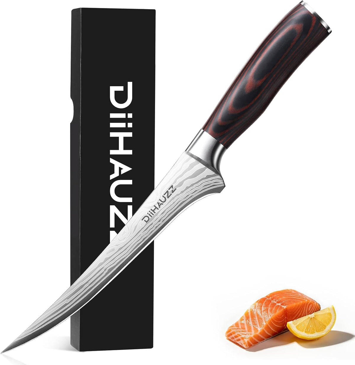 DiiHAUZZ 7 Inch Fillet Knife, Razor Sharp Boning Knife for Fish