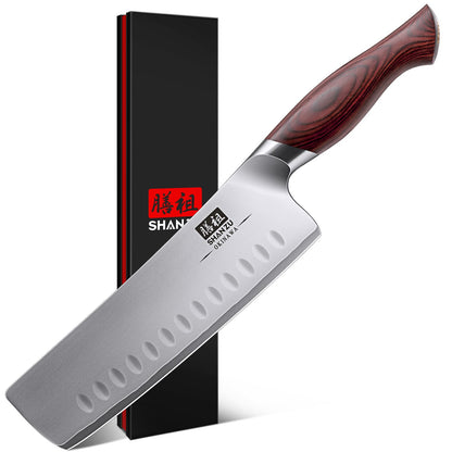 7 In Chef Knife,SHAN ZU 10Cr15Mov High Carbon Stainless Steel Santoku Knife