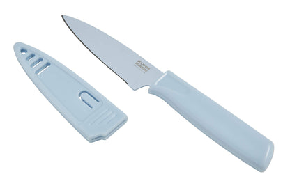 Kuhn Rikon Colori® Paring Knife – 4 Inch Japanese Stainless Steel, Nonstick Blade, Ergonomic Handle & Sheath, Rainbow