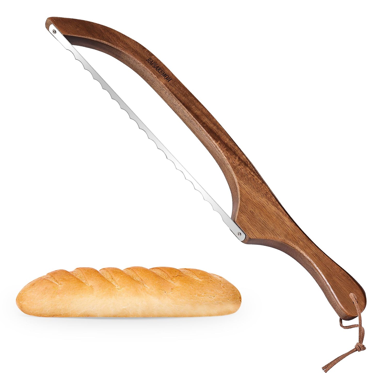 RAPSAKEMOH Sourdough bread knife,Bread Slicer for Homemade,Even Slicing