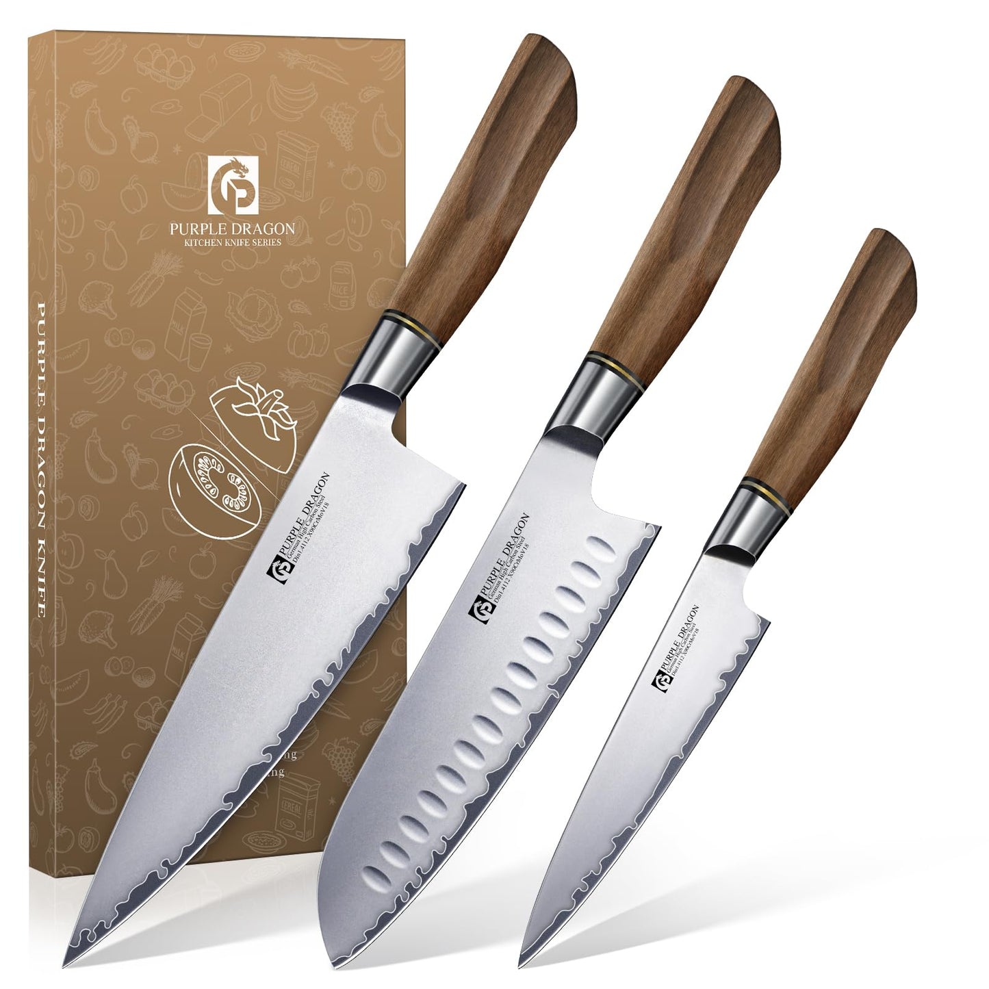 Purple Dragon Bread Knife for Homemade Bread, Serrated Knife