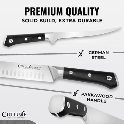 Cutluxe Butcher Knife Set, Brisket, Breaking, Boning & Fillet for Meat