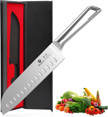 imarku Santoku Knife 7 Inch, Japanese Sharp High Carbon Stainless Steel