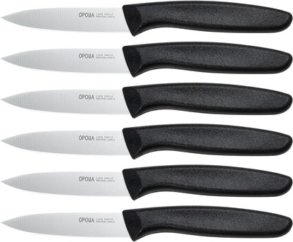 Fruit Knife Set of 6,Straight Edge,Stainless Steel,PP Handle,Black