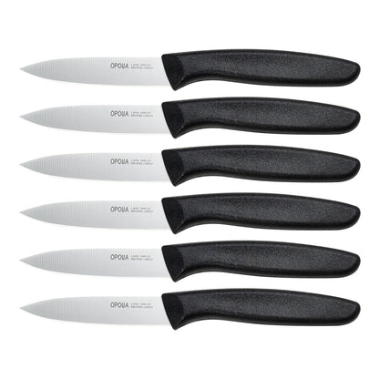 Fruit Knife Set of 6,Straight Edge,Stainless Steel,PP Handle,Black