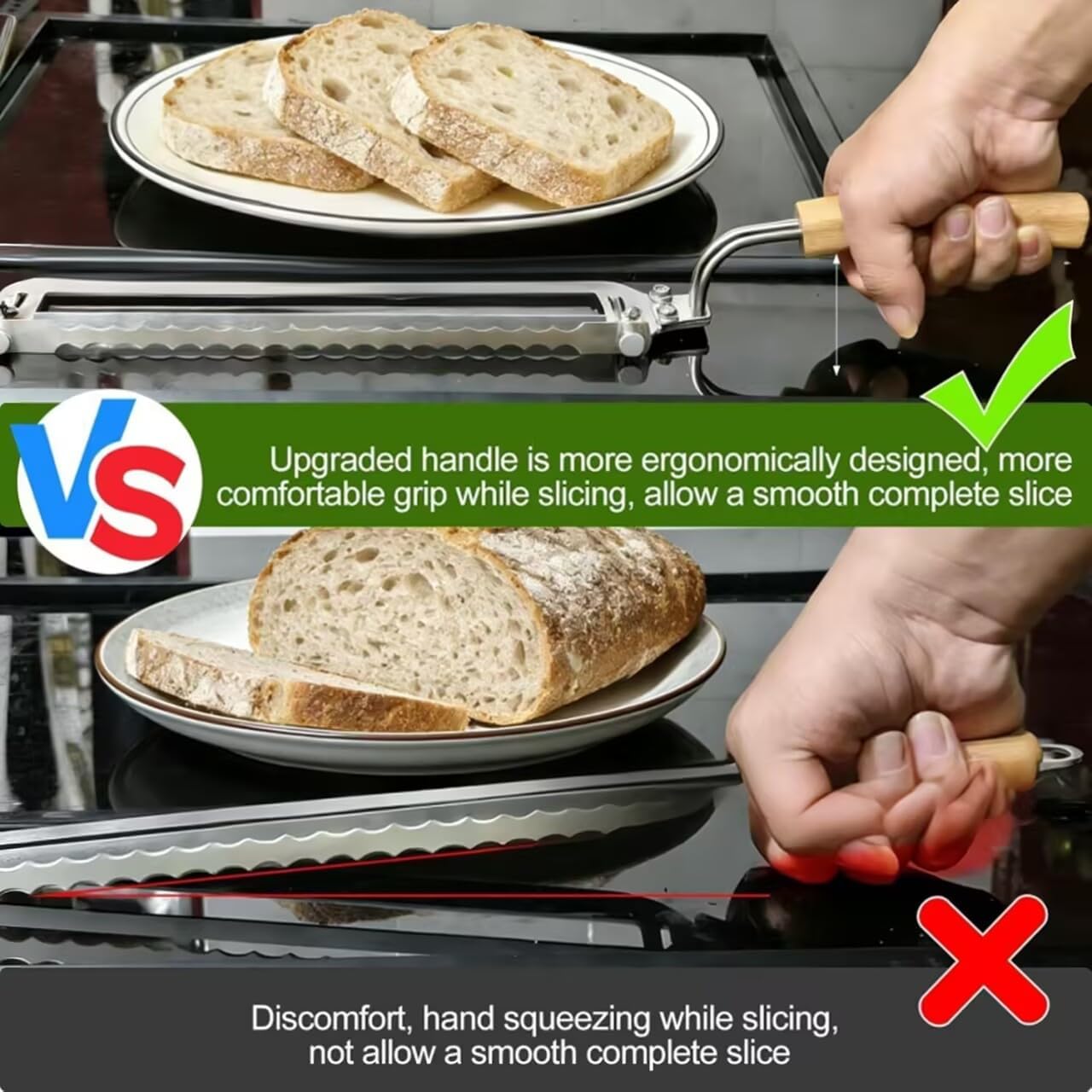 2026 Upgrade Adjustable Bread Knife, Bread Slicer for Homemade & Sourdough Loaves, Razor-Sharp Cutter for Crusty Sourdough & Baguette with Precision Thickness Guide, Best for Bakers (Yellow)