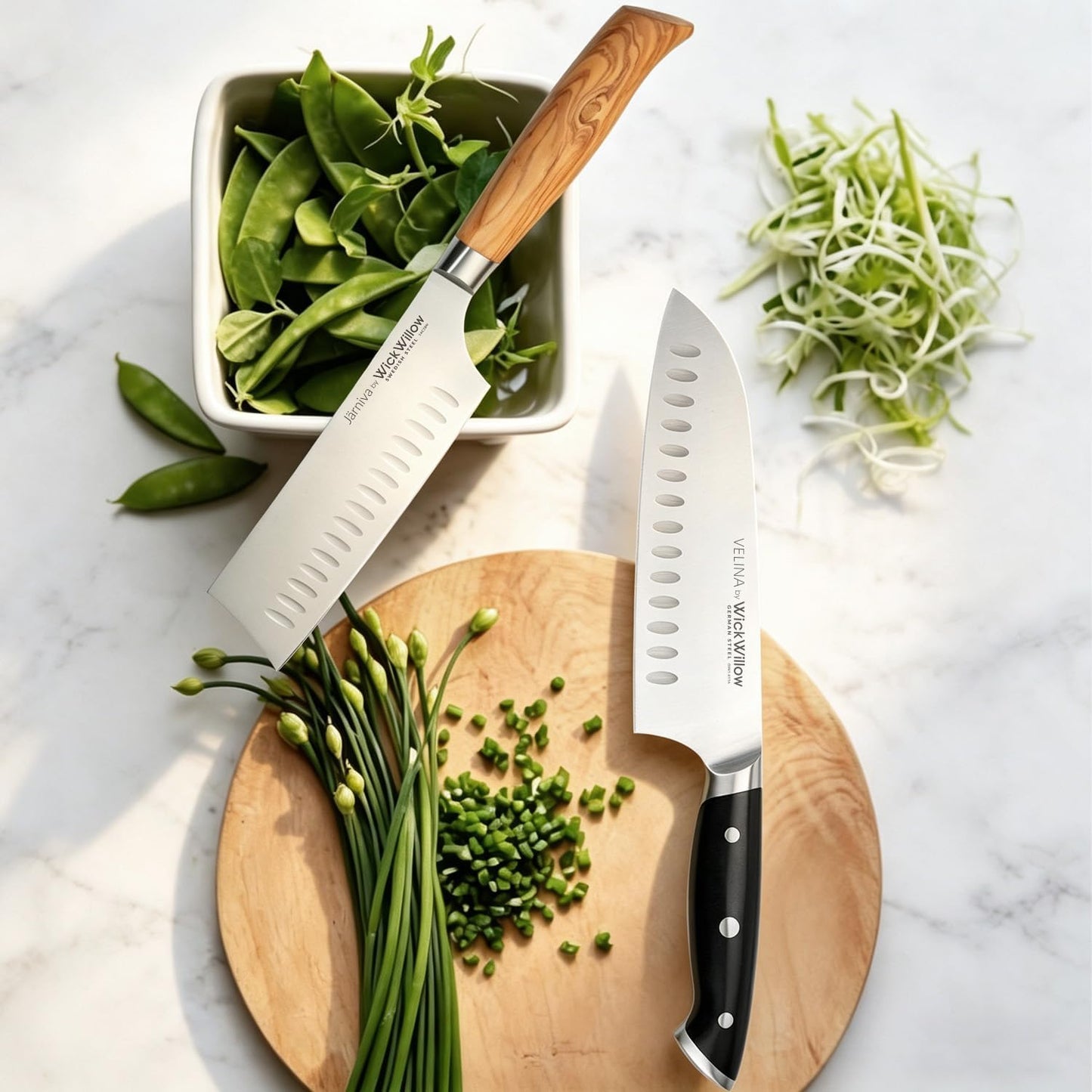 WICKWILLOW 7” Santoku Knife – Sharp Forged German Steel Kitchen Knife